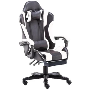 Gaming Chair Office Computer Seating Racing PU Executive Racer Recliner Large Black White