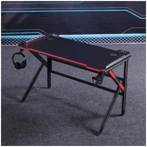 Gaming Desk Desktop PC Computer Desks Desktop Racing Table Office Laptop Home K-Shaped Legs Black 120cm