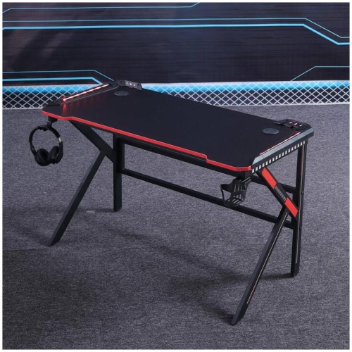 Gaming Desk Desktop PC Computer Desks Desktop Racing Table Office Laptop Home K-Shaped Legs Black 120cm