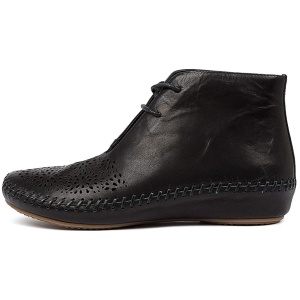 Gamins Ranolf Black Leather Black Boots Womens Shoes Casual Ankle Boots