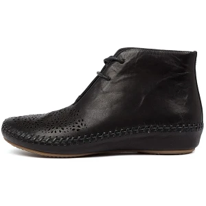 Gamins Ranolf Black Leather Black Boots Womens Shoes Casual Ankle Boots