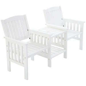 Garden Garden Bench Chair Table Loveseat Wooden Outdoor Furniture Patio Park White