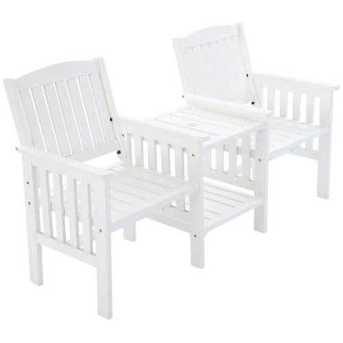 Garden Garden Bench Chair Table Loveseat Wooden Outdoor Furniture Patio Park White