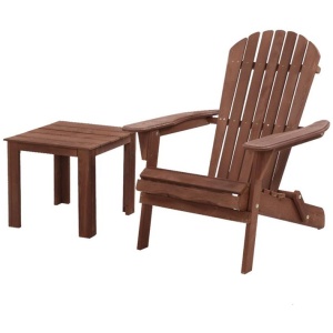 Garden Outdoor Folding Beach Camping Chairs Table Set Wooden Adirondack Lounge