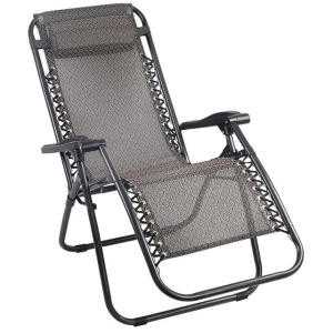 Garden Zero Gravity Recliner Chairs Outdoor Sun Lounge Beach Chair Camping - Beige