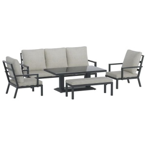 Gardeon 5-Piece Outdoor Furniture Setting Table Chair Set Aluminium Sofa 7-Seater