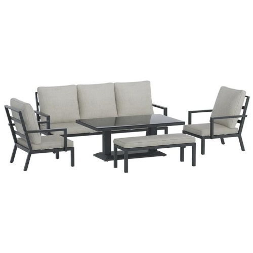 Gardeon 5-Piece Outdoor Furniture Setting Table Chair Set Aluminium Sofa 7-Seater