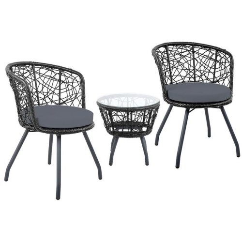 Gardeon Outdoor Patio Chair and Table - Black