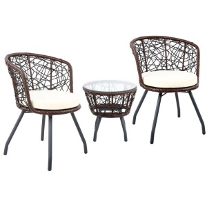 Gardeon Outdoor Patio Chair and Table - Brown