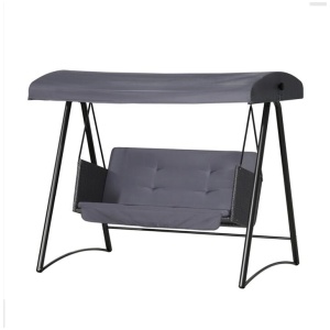 Gardeon Outdoor Swing Chair Garden Bench Furniture Canopy 3 Seater Rattan Grey