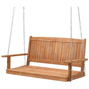 Gardeon Porch Swing Chair With Chain Outdoor Furniture Wooden Bench 2 Seater