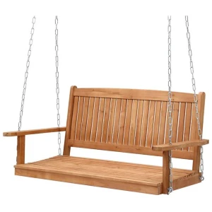 Gardeon Porch Swing Chair With Chain Outdoor Furniture Wooden Bench 2 Seater