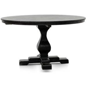 Gene Reclaimed Wood 1.4m Round Dining Table - Rustic Black by Interior Secrets - AfterPay Available