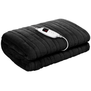 Giselle Bedding Heated Electric Throw Rug Fleece Sunggle Blanket Washable Charcoal