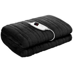 Giselle Bedding Heated Electric Throw Rug Fleece Sunggle Blanket Washable Charcoal