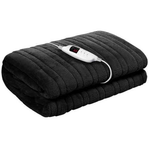 Giselle Bedding Heated Electric Throw Rug Fleece Sunggle Blanket Washable Charcoal