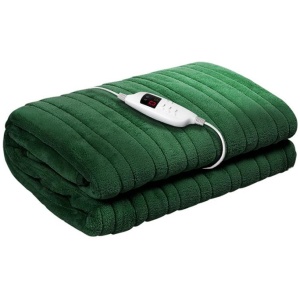 Giselle Electric Throw Rug Heated Blanket Washable Snuggle Flannel Winter Green