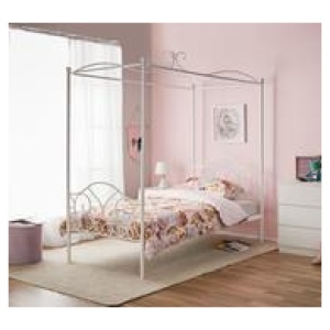 Giselle Four Poster Single Bed White