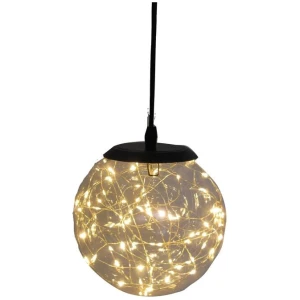 Glass LED Lighting Pendant Light w/ Timer Hanging Lantern Lamp - Round