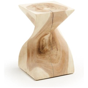 Hakon Solid Mungur Timber Side Table - Natural by Interior Secrets - AfterPay Available