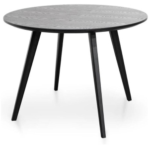 Halo 100cm Veneer Top Round Dining Table - Full Black by Interior Secrets - AfterPay Available