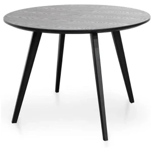 Halo 100cm Veneer Top Round Dining Table - Full Black by Interior Secrets - AfterPay Available