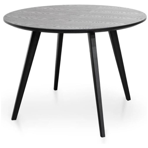 Halo 100cm Veneer Top Round Dining Table - Full Black by Interior Secrets - AfterPay Available