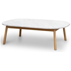 Hamilton 110cm Oval Marble Coffee Table - Natural Base by Interior Secrets - AfterPay Available