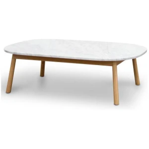 Hamilton 110cm Oval Marble Coffee Table - Natural Base by Interior Secrets - AfterPay Available