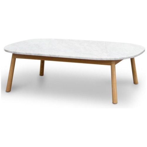 Hamilton 110cm Oval Marble Coffee Table - Natural Base by Interior Secrets - AfterPay Available
