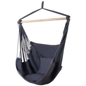 Hammock Chair Outdoor Camping Hanging Hammocks Cushion Pillow Grey