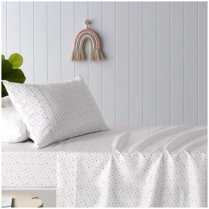 Happy Kids Polka Multi Printed Microfibre Sheet Set King Single