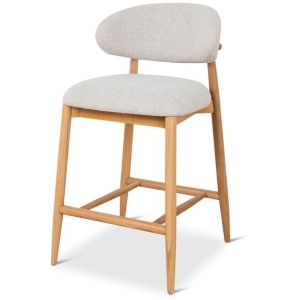Heizer 65cm Oak Bar Stool - Coastal Beige by Interior Secrets - AfterPay Available