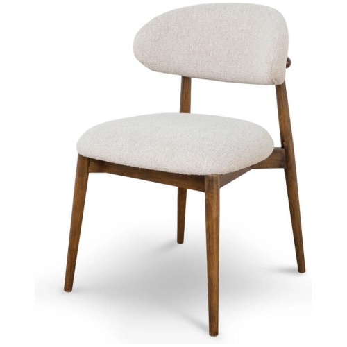 Heizer Walnut Dining Chair - Coastal Beige by Interior Secrets - AfterPay Available