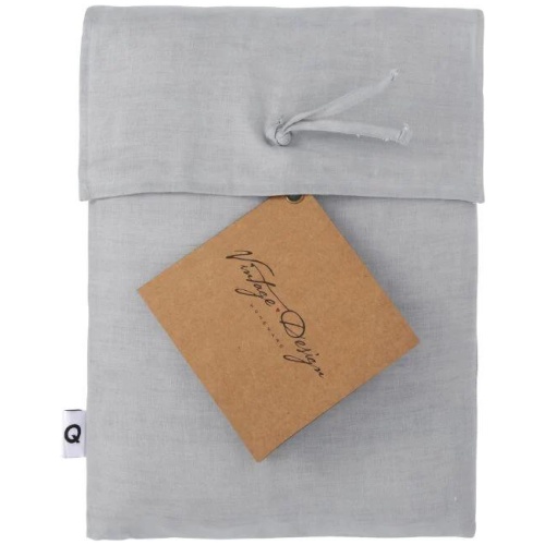 Hemp Silver Quilt Cover by Vintage Design Homeware King