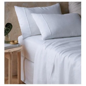 Hemp White Sheet Set by Vintage Design Homeware Queen