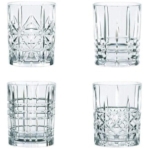 Highland 4 Piece Mixed Crystal Glass Tumbler Set Size 345ml by Nachtmann