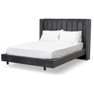 Hillsdale King Bed Frame - Charcoal Velvet by Interior Secrets - AfterPay Available