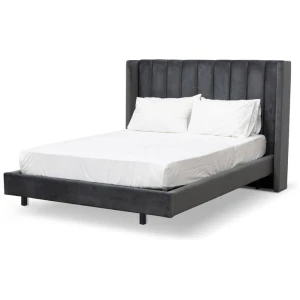 Hillsdale King Bed Frame - Charcoal Velvet by Interior Secrets - AfterPay Available