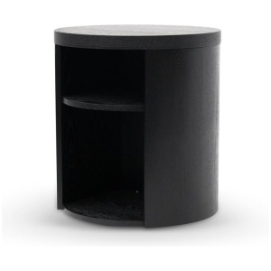 Honigold Round Wooden Bedside Table - Black Mountain by Interior Secrets - AfterPay Available