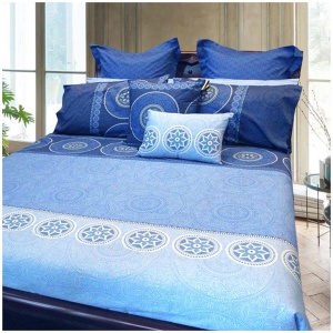 Hotel Living Bazaar Quilt Cover Set BLUE - Queen