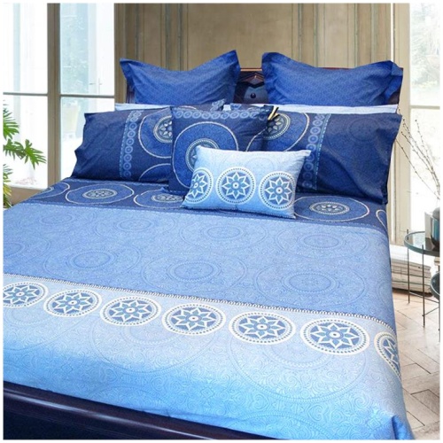 Hotel Living Bazaar Quilt Cover Set BLUE - Queen