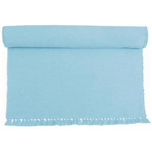 Hoydu Set of 2 - Cotton Ribbed Table Placemats Sky Blue
