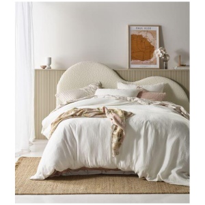 Hugo White Quilt Cover by Vintage Design Homeware Queen