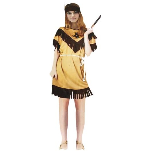 INDIAN WOMAN COSTUME Fancy Dress Native American Beauty Wild West Western Party