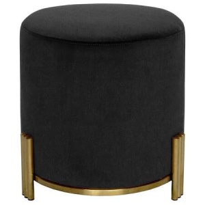 Interior Ave - Apollo Velvet Ottoman - Black
