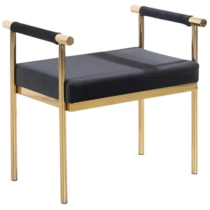 Interior Ave - Cuba Velvet Vanity Stool - Black
