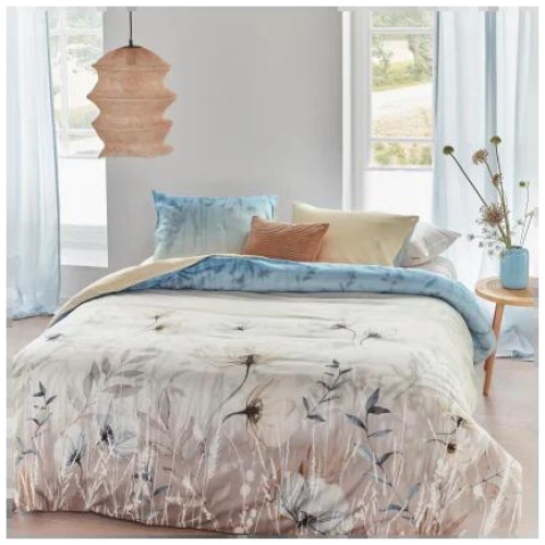 Isabelle Cotton Sateen Light Blue Quilt Cover Sets by Bedding House King