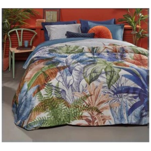 Isla Cotton Sateen Blue Quilt Cover Sets by Bedding House Queen
