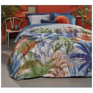 Isla Cotton Sateen Blue Quilt Cover Sets by Bedding House Queen